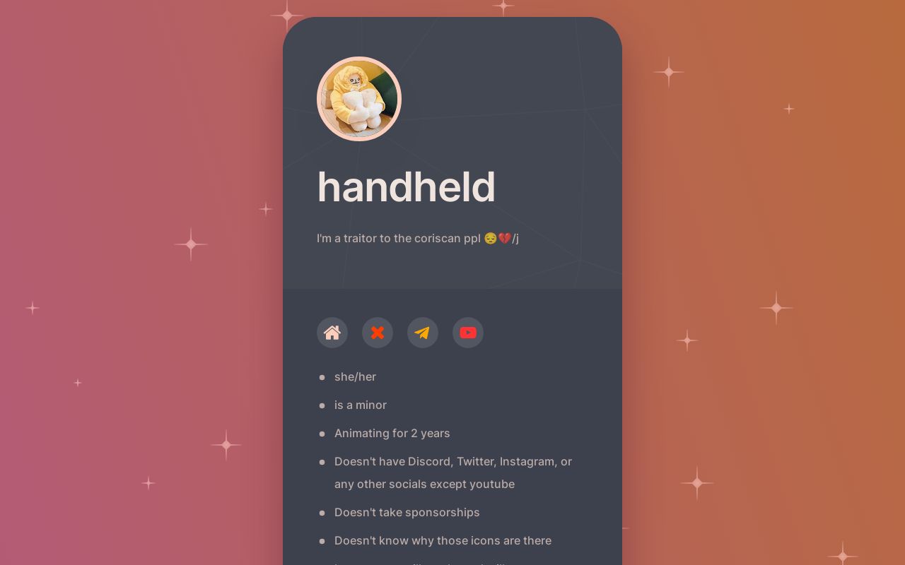 Carrd profile picture for @handheld